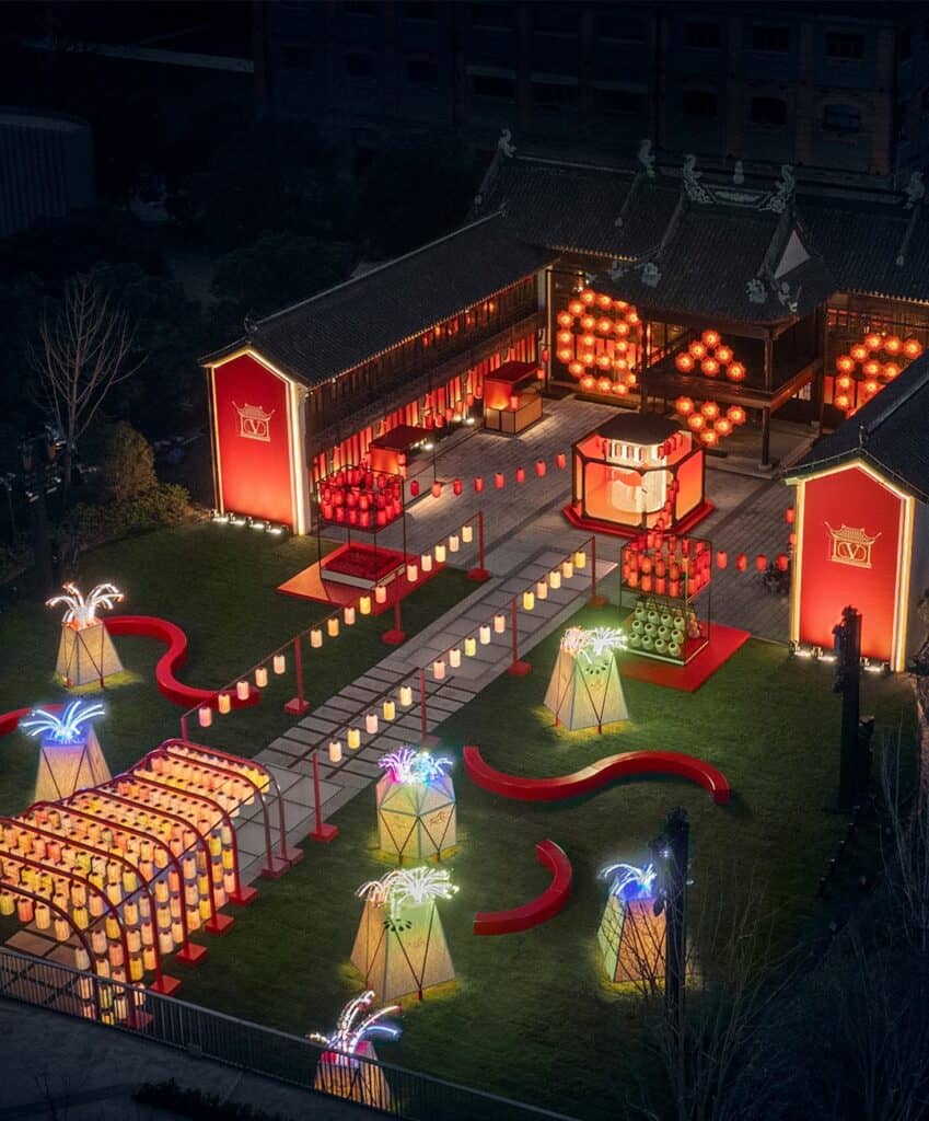 Valentino Radiant Lights lantern festival along Suzhou Creek as part of Chinese New Year marketing 2026