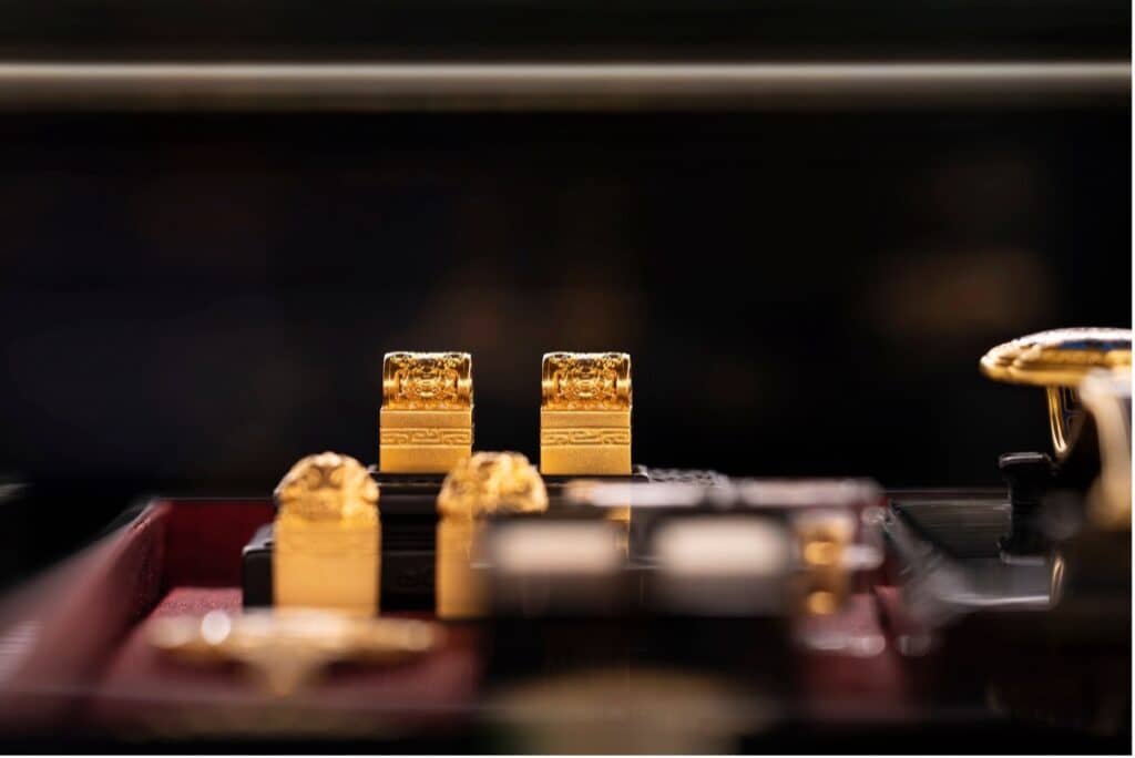 Display of lao pu gold jewelry
