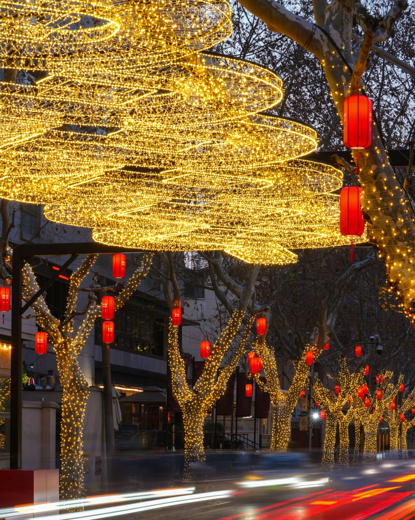 Miu Miu Encounters light installation in Shanghai demonstrating spatial Chinese New Year marketing strategy